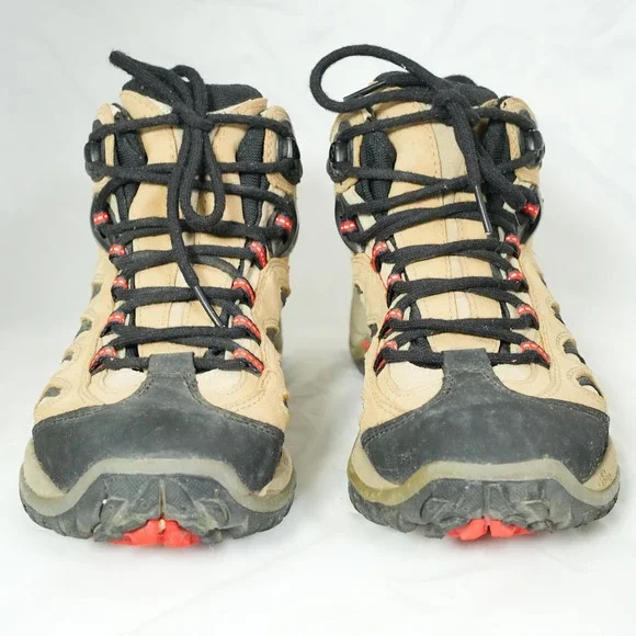 Merrell Reflex Mid Gore-Tex Taupe Leather Hiking Boots Womens Lace Up Sz 9.5 - Picture 2 of 7
